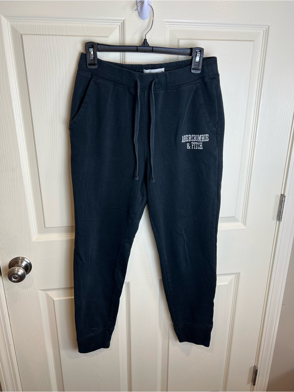 Abercrombie & Fitch soft A & F Black logo Jogger sweat Pants medium